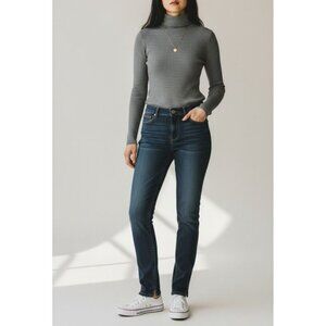 Noir  White Black Womens Dark Wash Denim Jeans size 4  With Embroidered Back Poc